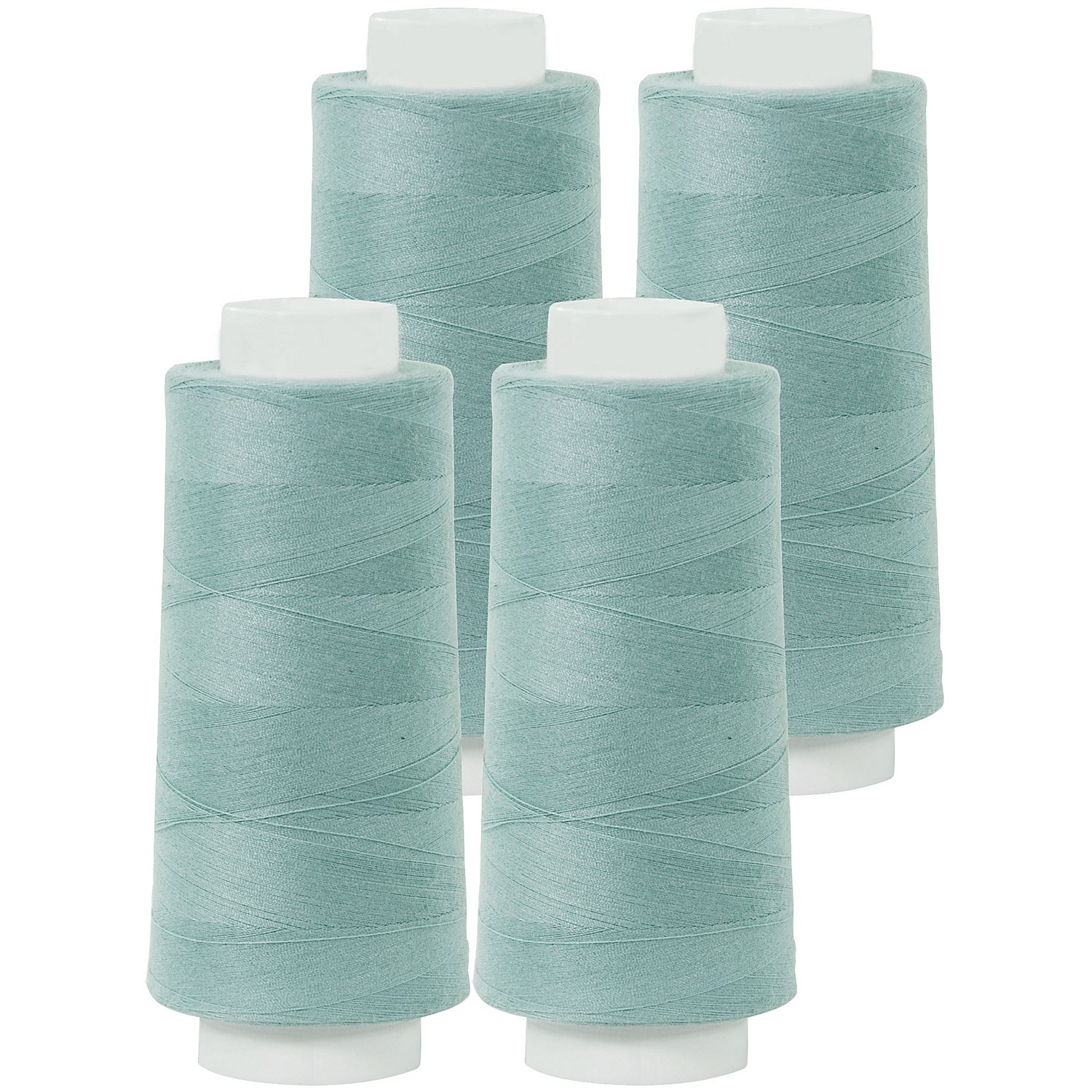 buttinette Overlockgarn im 4er-Pack, Stärke 120, 2500m-Spule, mint