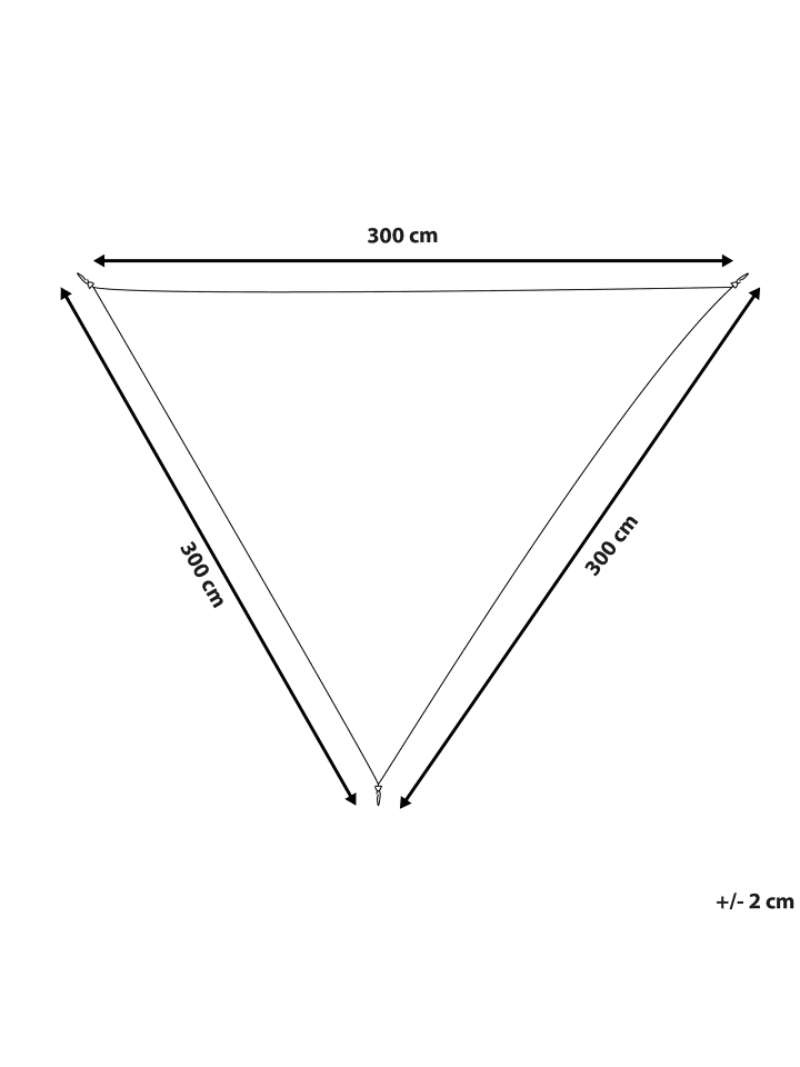 Beliani Sonnensegel LUKKA in Weiß - (W) 300 x (H) 300 x (L) 300 cm günstig kaufen onesize