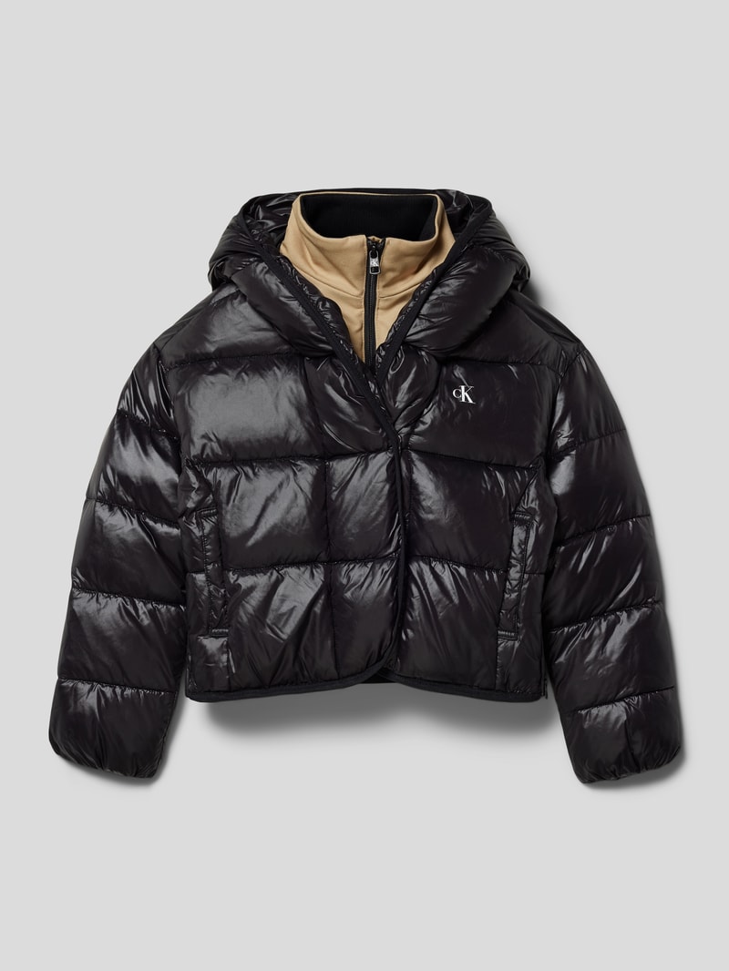 Steppjacke mit Label-Print in black