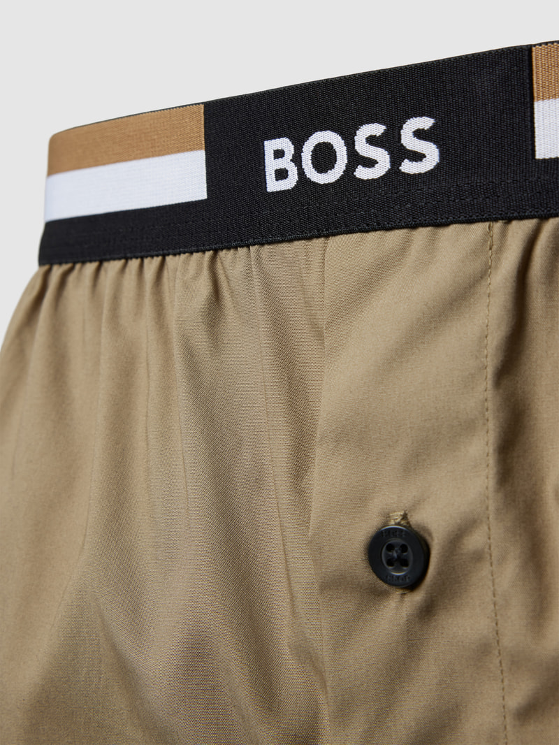 Boxershorts mit Kontraststreifen im 2er-Pack in olivgrün