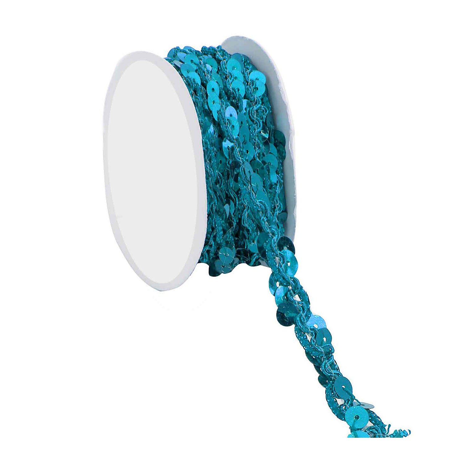 Metallic-Paillettenband, türkis, Breite: 10 mm, Länge: 3 m