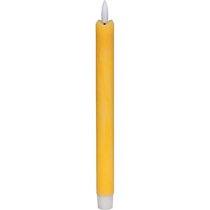 Vie Selected Kronelys 2-pk 24 cm LED timer gul