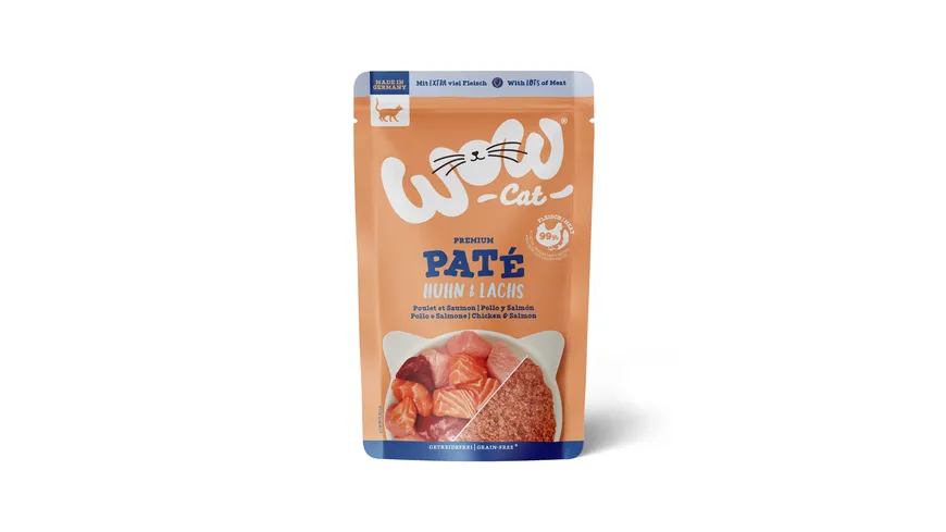 WOW Katzennassfutter Adult Huhn & Lachs 125 g