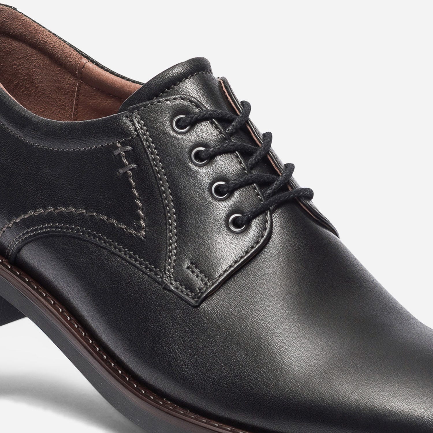 Derby confort noir en cuir