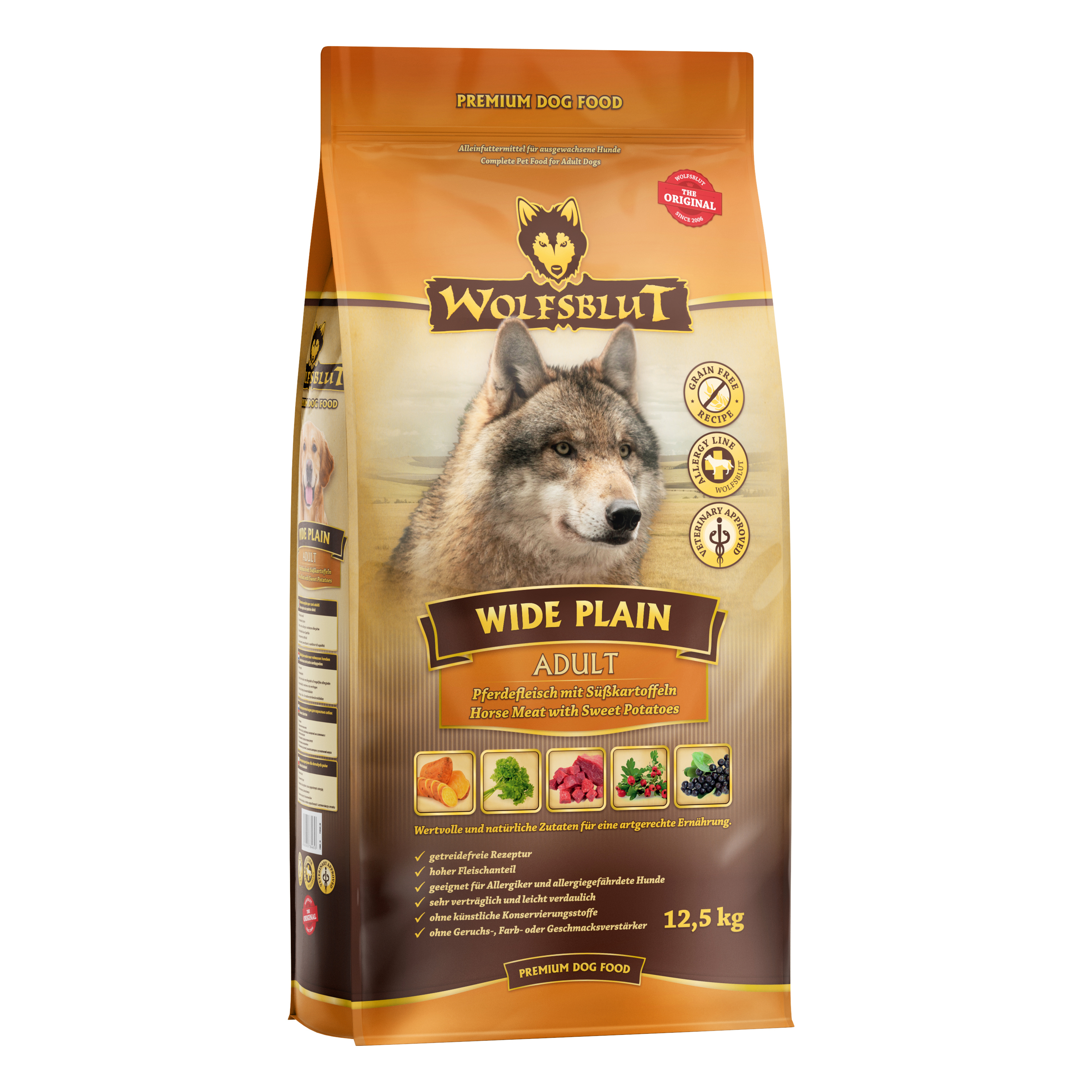 WOLFSBLUT Hundetrockenfutter WOLFSBLUT Wide Plain Adult 12,5 kg