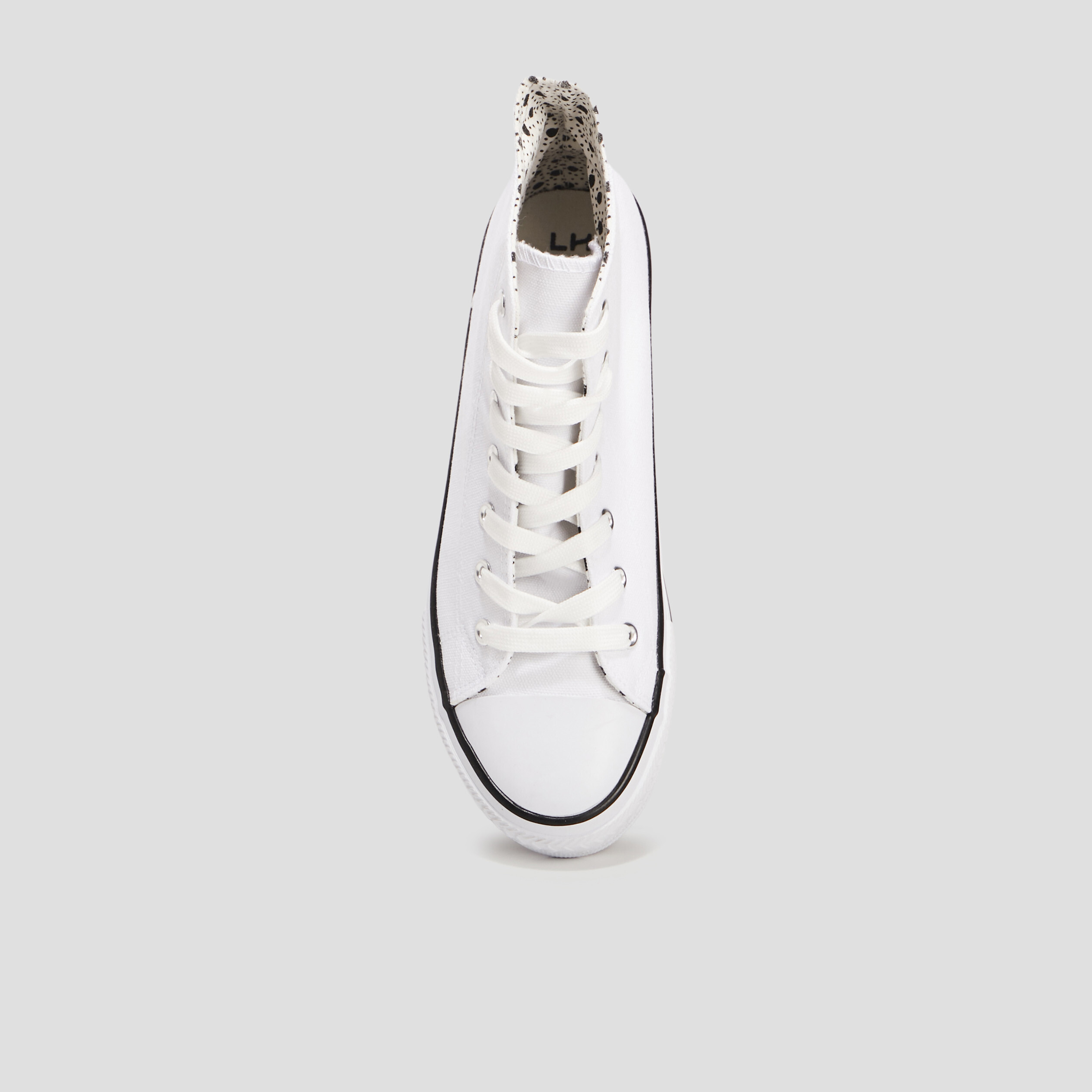 Baskets en toile montantes à lacets blanc femme | La Halle
