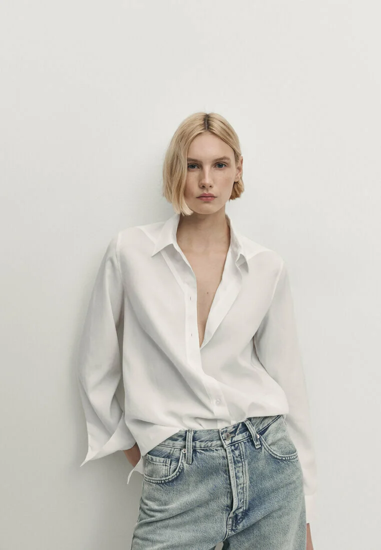 Massimo Dutti DETALLE TRIÁNGULO- Camisa