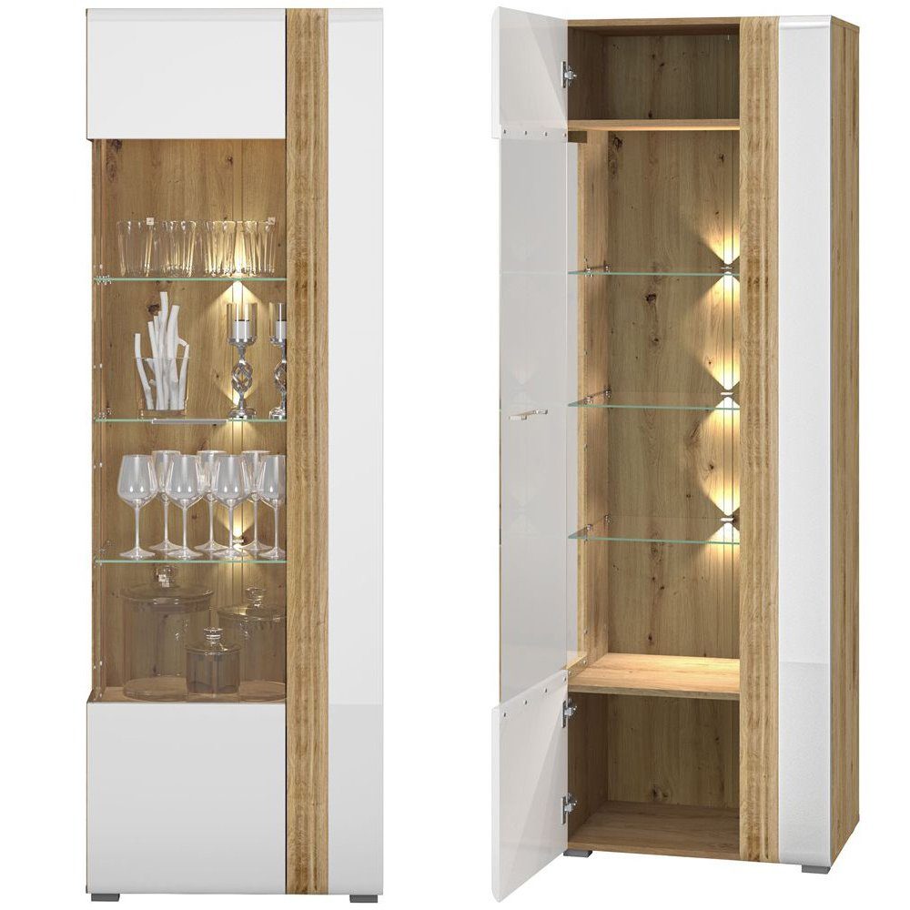 Lomadox Wohnwand AKRON-131, (5-St., 5-tlg), Wohnzimmermöbel Vitrine, Highboard, Lowboard, Sideboard, Wandboard