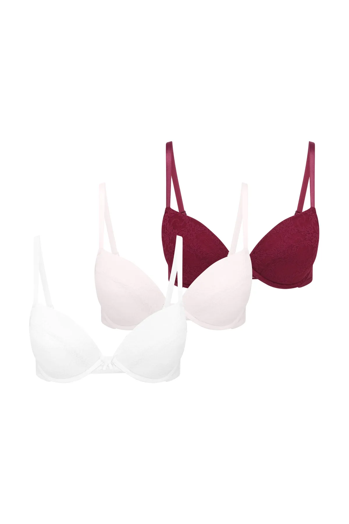 PETITE FLEUR  Push-up-BHs mit herausnehmbarem Kissen (3 Stück)