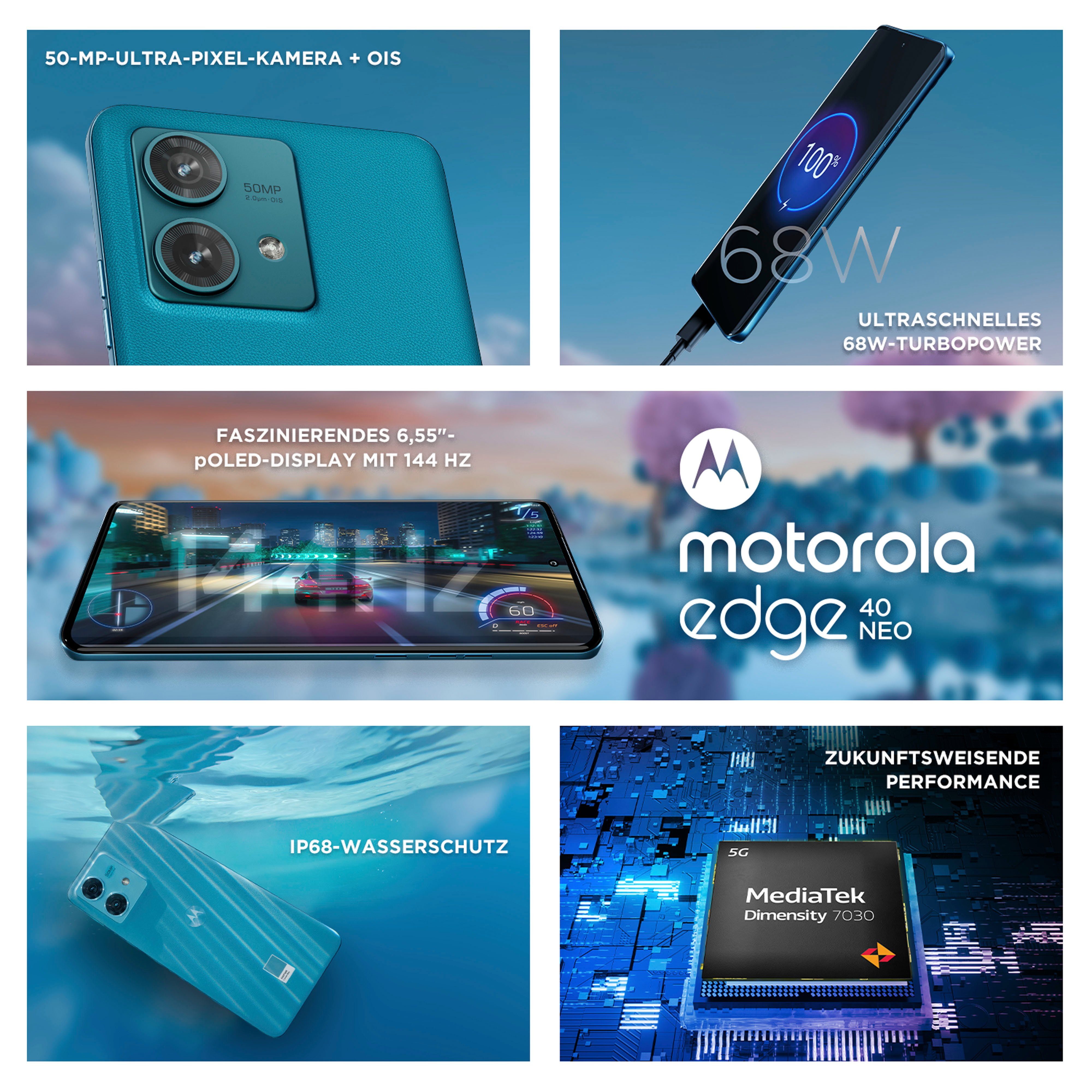 Motorola edge 40 neo, 256 GB Smartphone (16,64 cm/6,55 Zoll, 256 GB Speicherplatz, 50 MP Kamera)