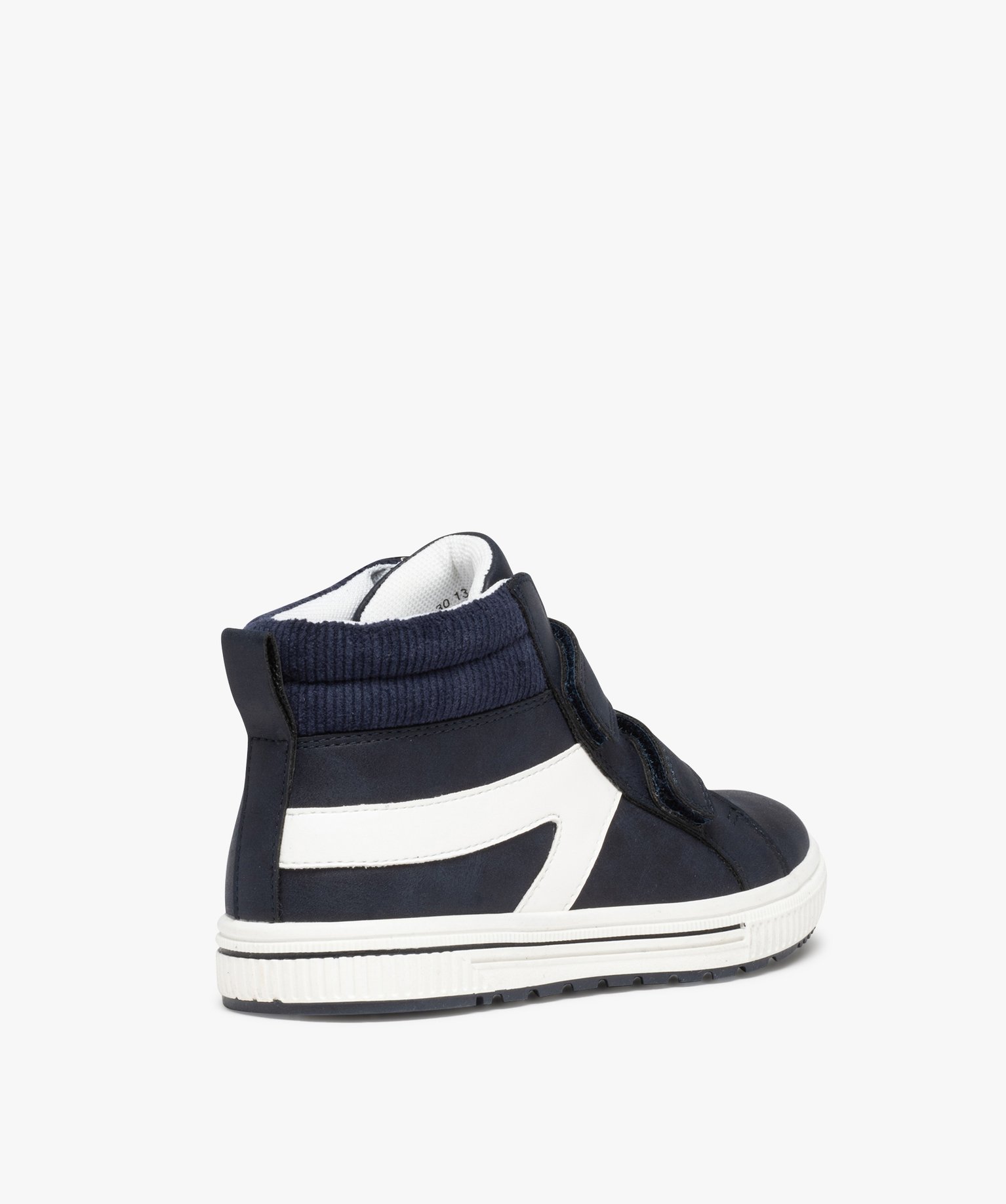 Baskets Garçon mid-cut bicolores détail velours ctelé marine | GEMO