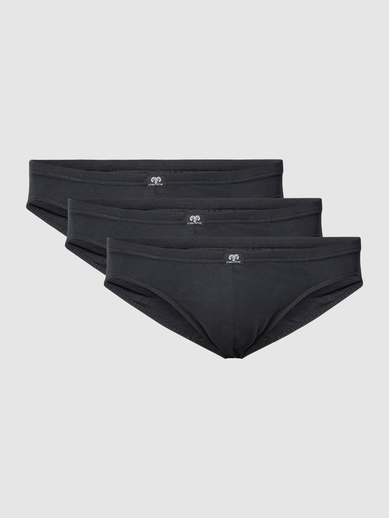 PLUS SIZE Slip im 3er-Pack Modell 'KONVEX' in schwarz
