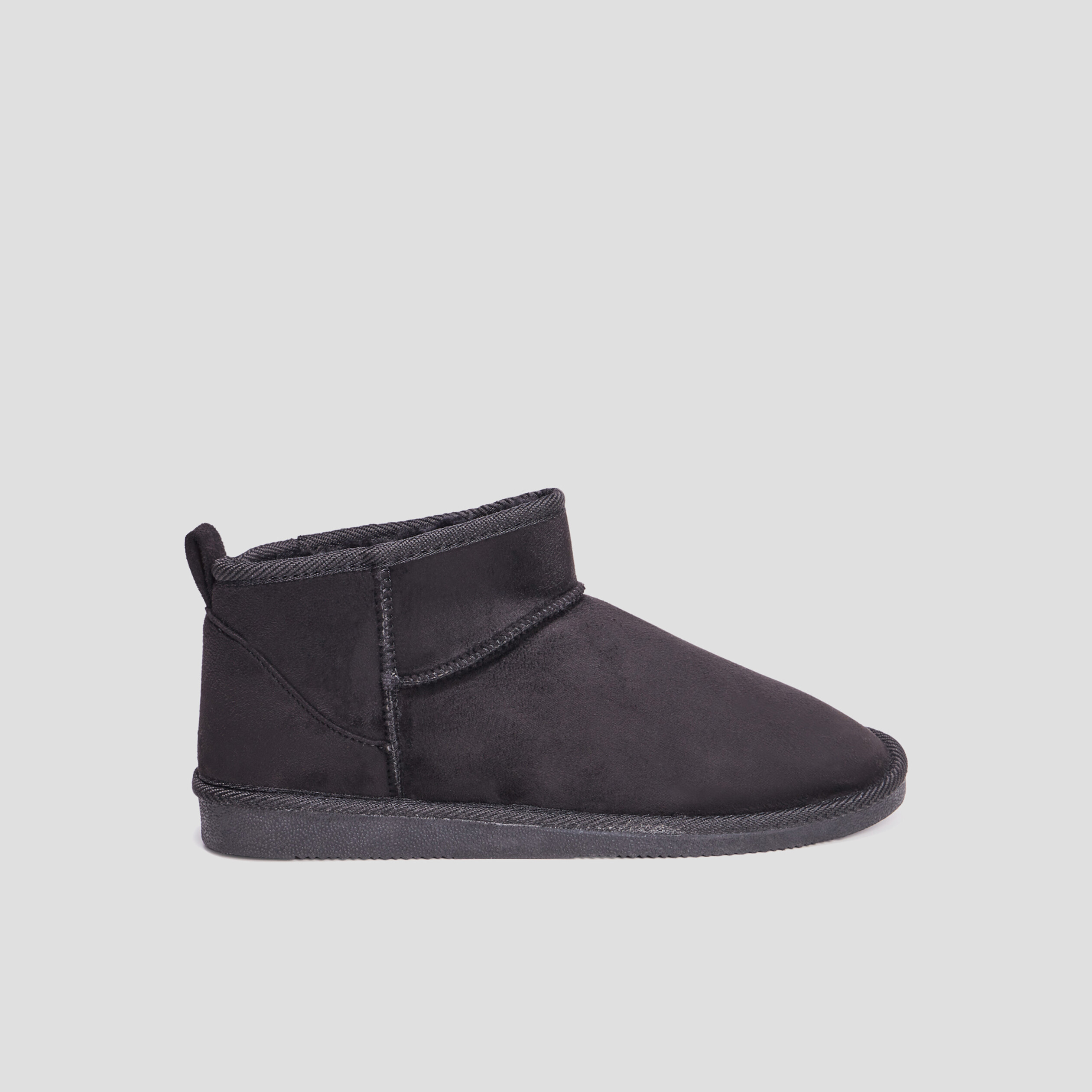 Bottines imitation fourrure noir femme | La Halle