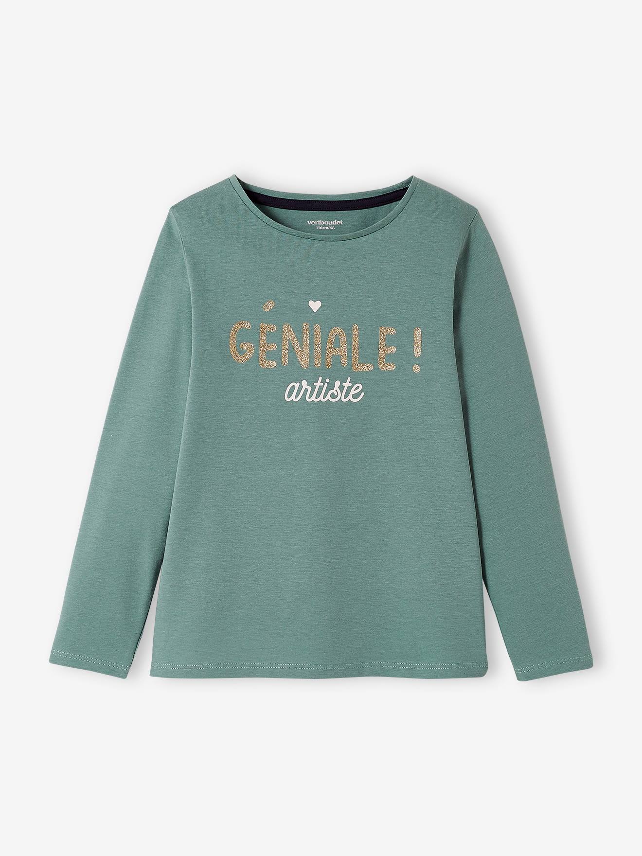 Vertbaudet Mädchen Shirt mit Messageprint BASIC Oeko-Tex - rosa