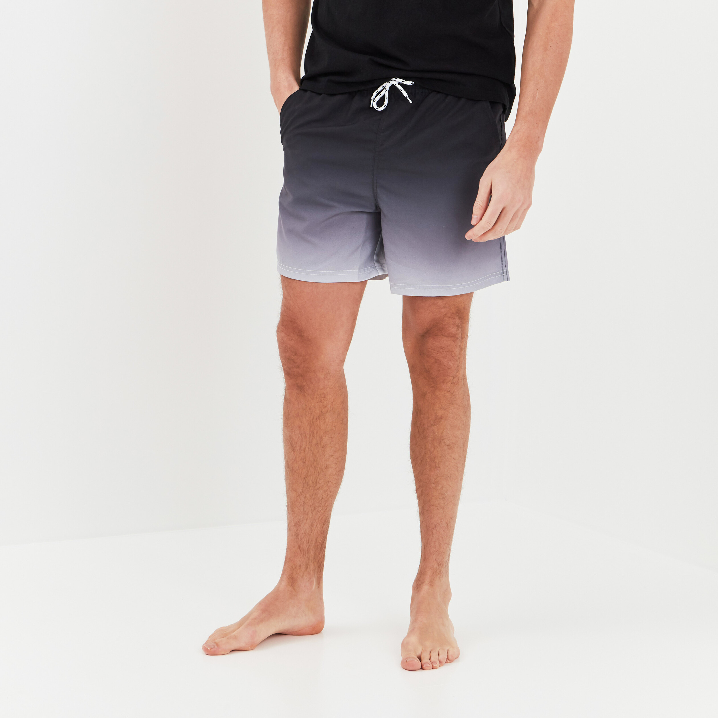 Short de bain à coulisse noir homme | La Halle