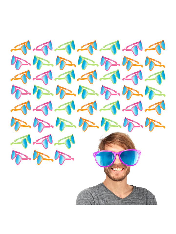 relaxdays 48x Partybrille in Mehrfarbig günstig kaufen onesize