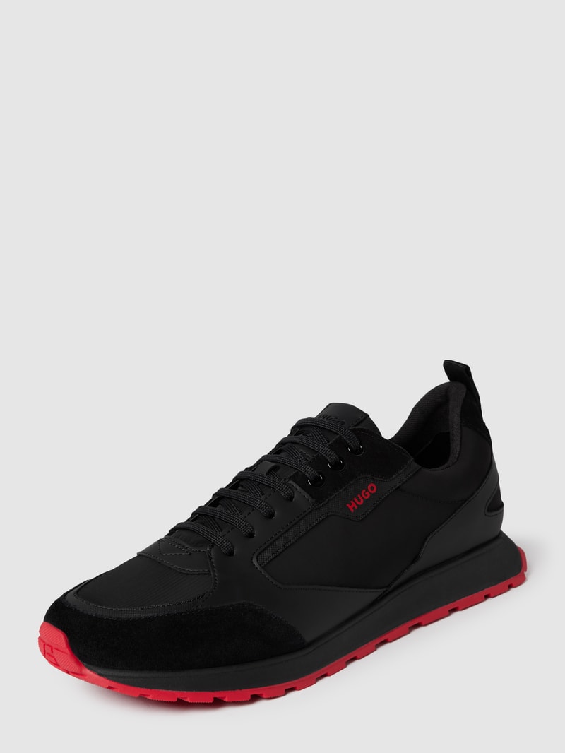 Sneaker mit Label-Print Modell 'Icelin_Runn' in schwarz