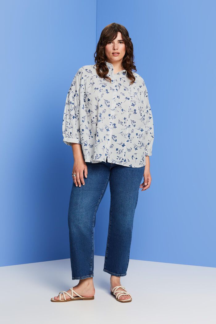 CURVY Oversize-Hemdbluse, 100 % Baumwolle
