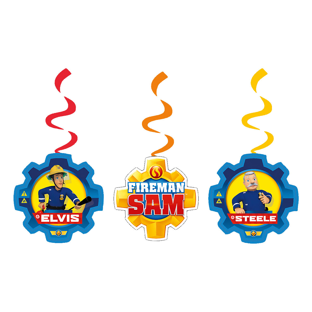 Dekospiralen Feuerwehrmann Sam, 6 Stück
