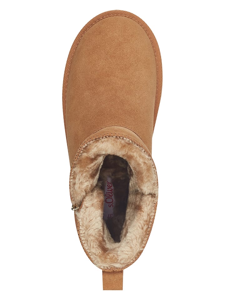 s.Oliver Leder-Winterboots in Hellbraun günstig kaufen