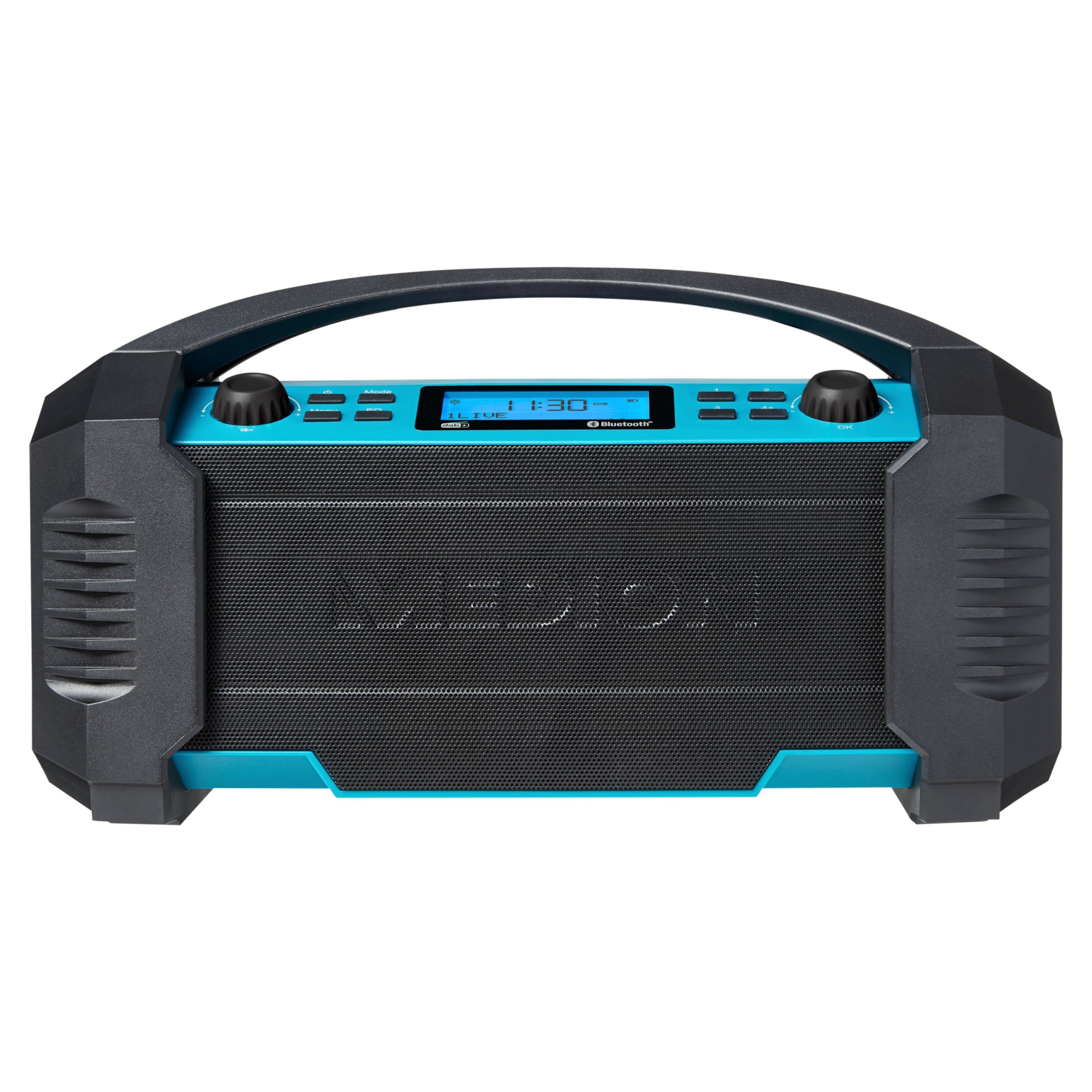 Medion® E66050 DAB+/PLL Bluetooth 5.0 Li-Ion Akku 15W RMS blau Baustellenradio (AM/FM, DAB+, MW/UKW, 15 W, MD43320)