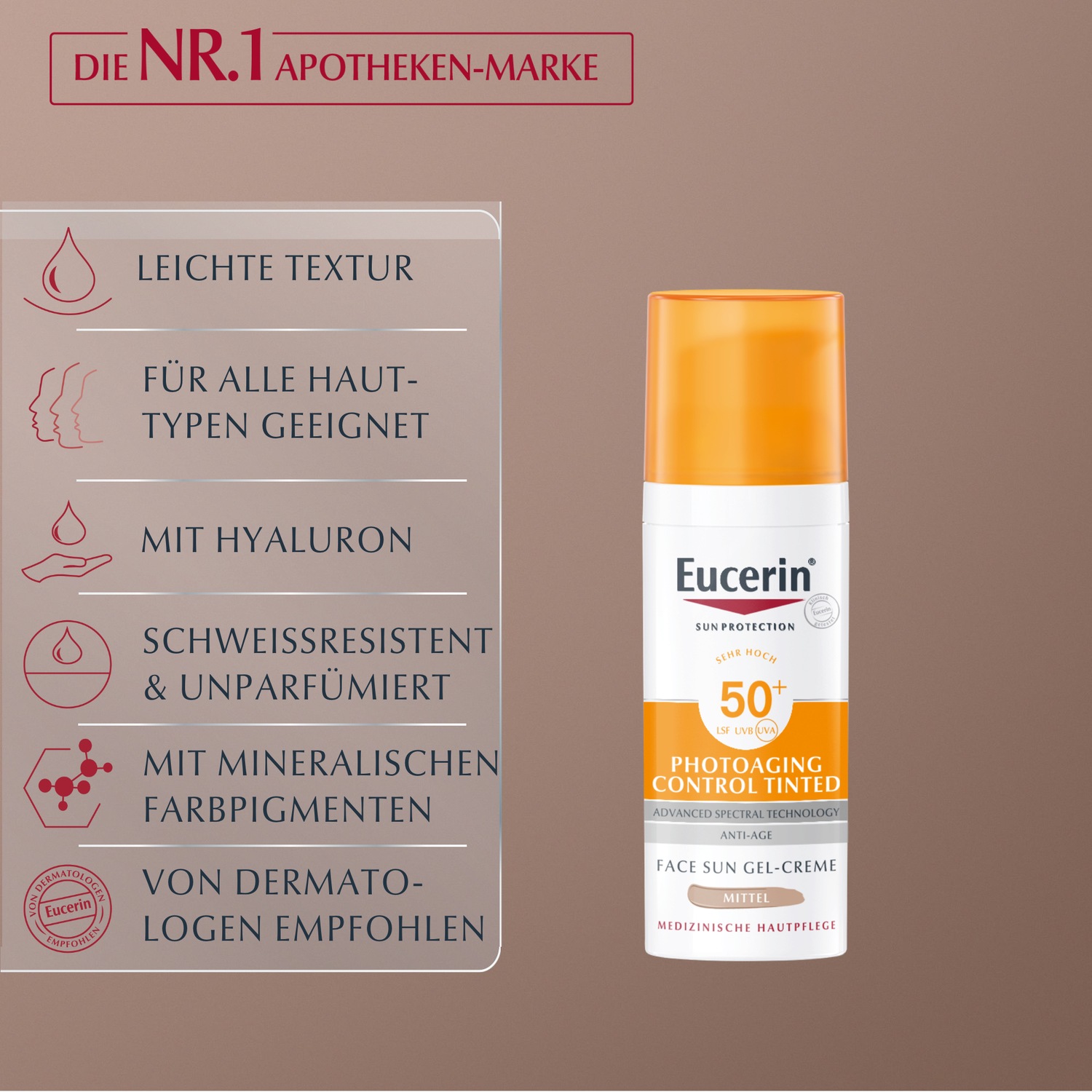 Sun CC Creme getönt mittel LSF 50+