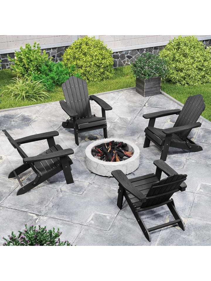 COSTWAY Adirondack Stuhl klappbar in Schwarz günstig kaufen onesize