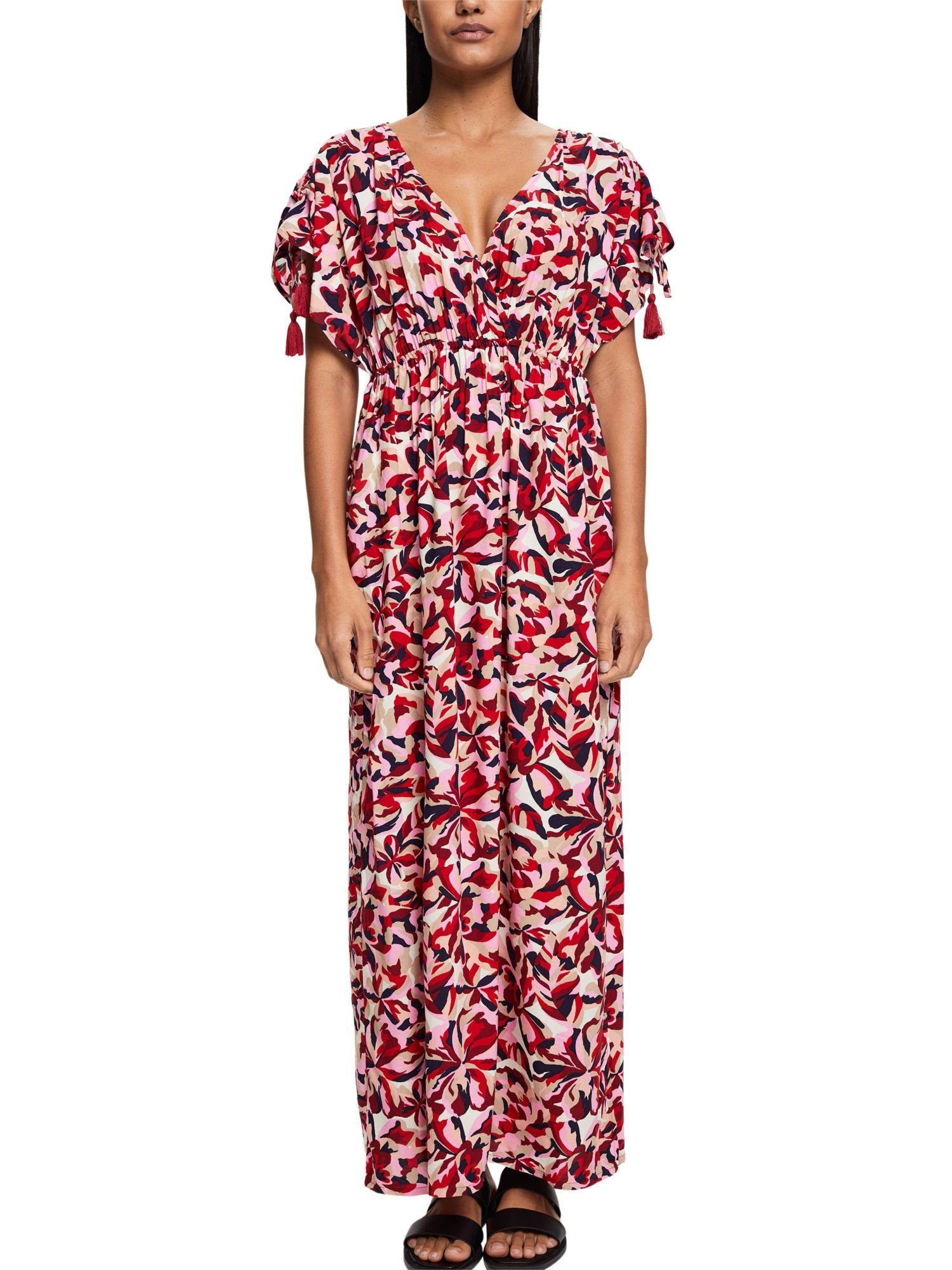 Esprit Strandkleid Maxi-Strandkleid mit floralem Muster