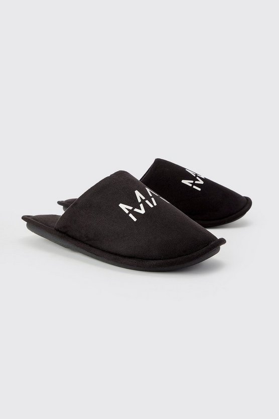 Original Man Velour-Hausschuhe
