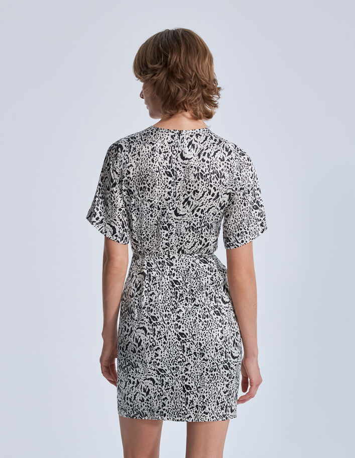 Robe blanc cassé imprimé animalier Femme