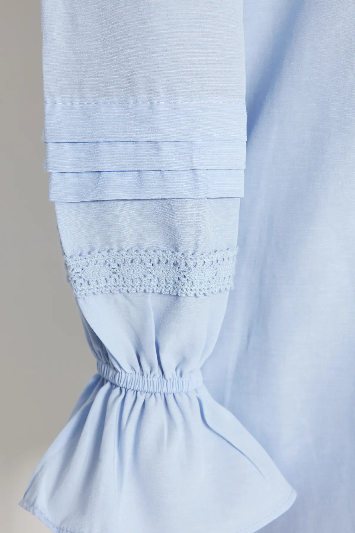 Trendyol Modest  Hellblaue Spitze/Mesh/Mesh, reguläre Terrycotton-Leinwandbindung TCTSS23TG00033