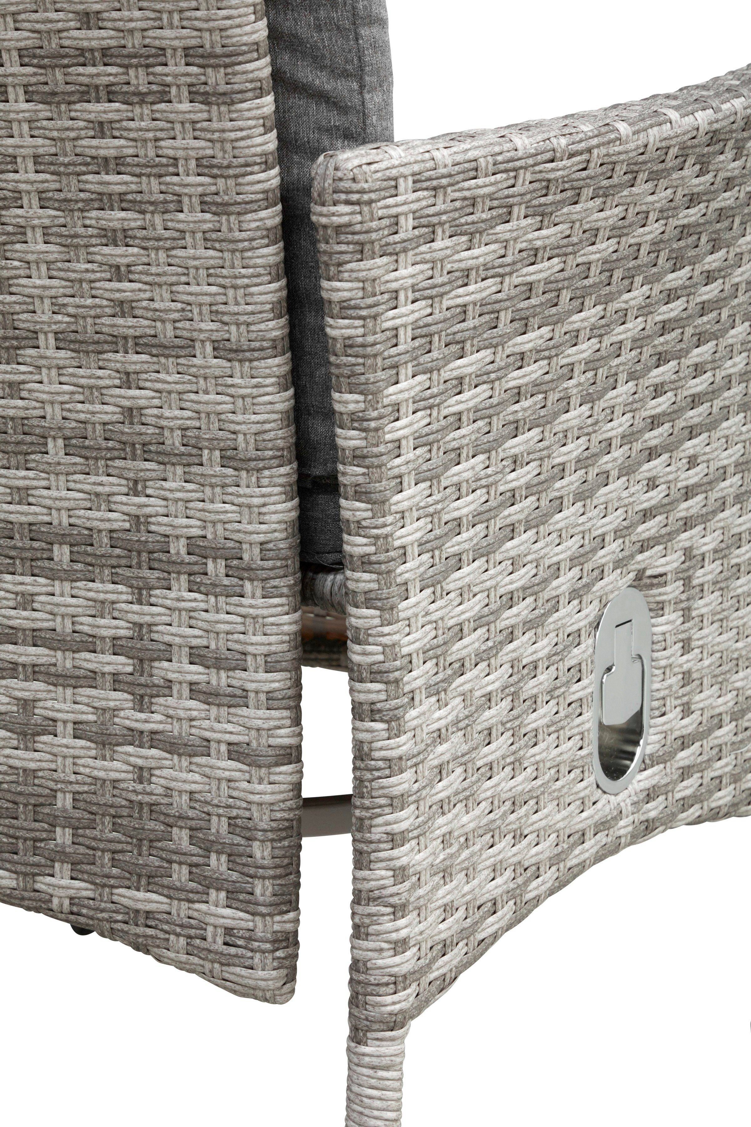 KONIFERA Garten-Essgruppe Belluno, (9-tlg), 4 Sessel, Tisch Ø 100 cm, Polyrattan