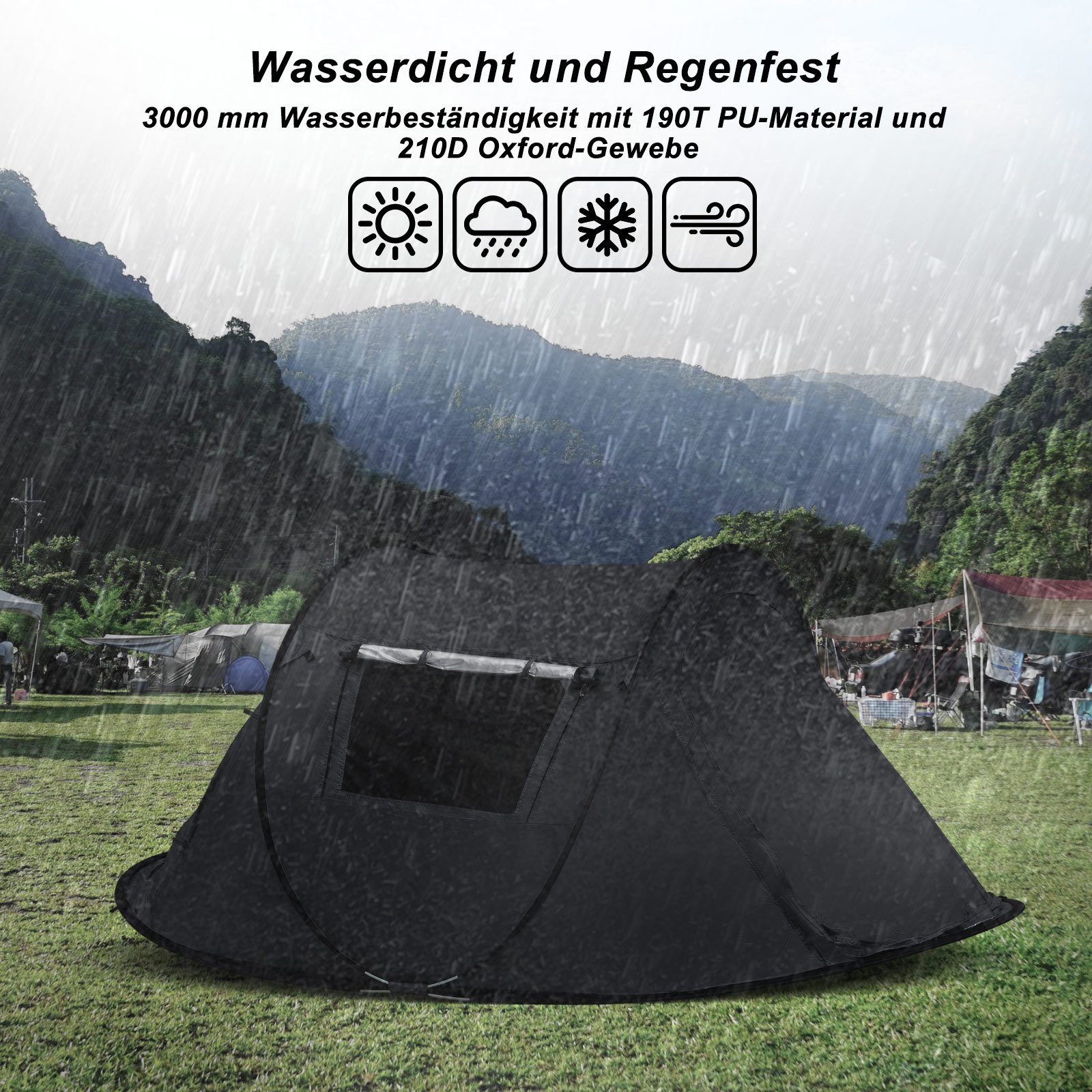 LEMROE Kuppelzelt Wurfzelt Pop up Zelt, Personen: 2, UPF 50+ Wasserdicht