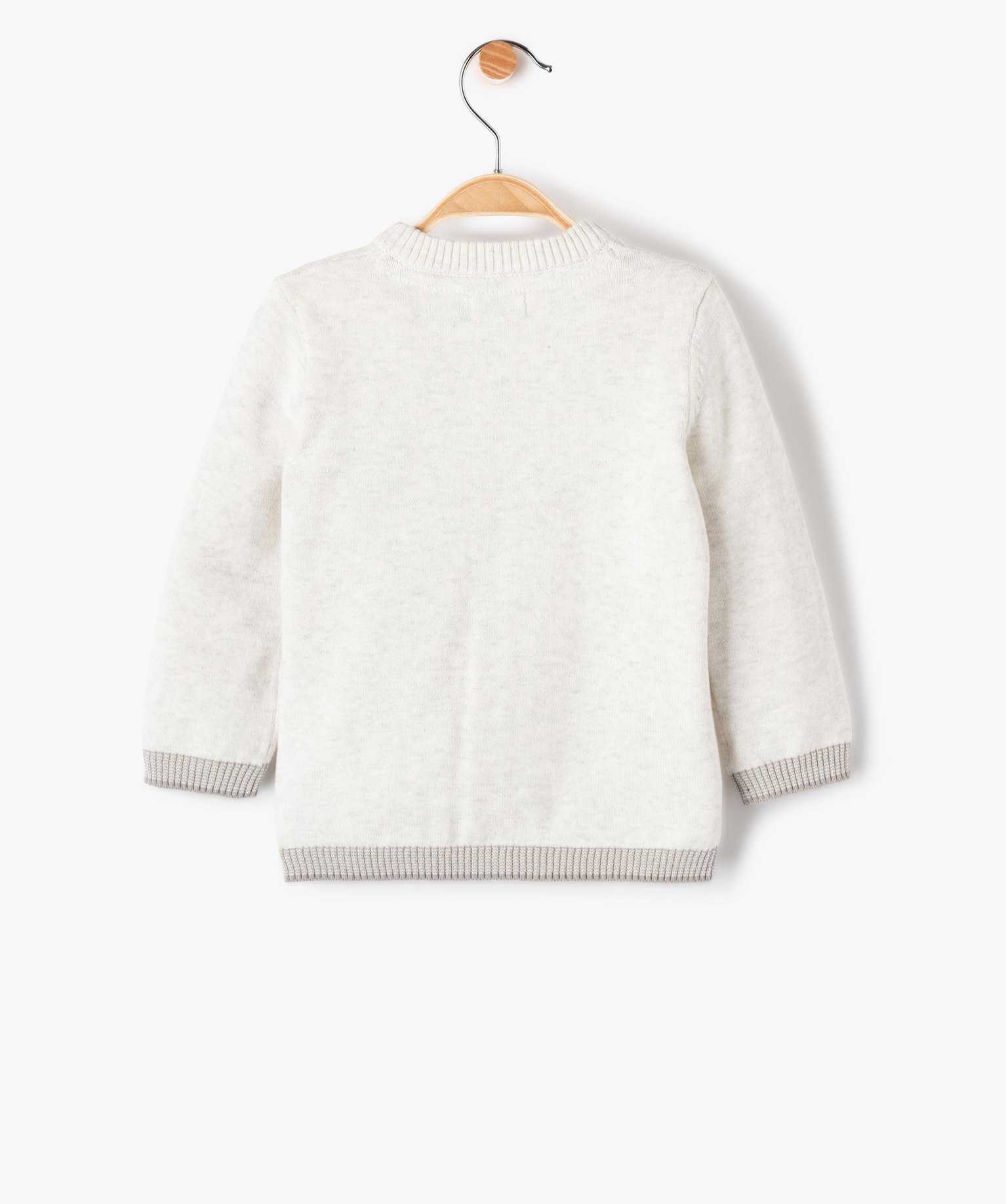 Gilet bébé Garçon avec finitions contrastantes gris clair | GEMO