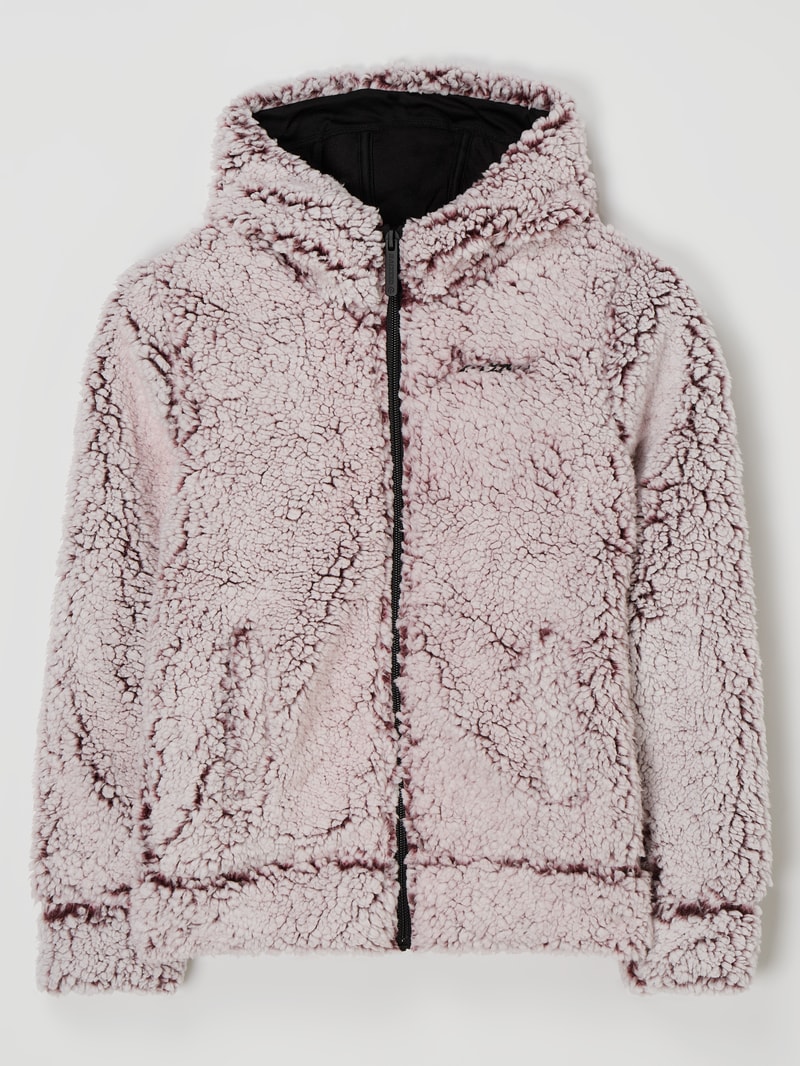 Sweatjacke aus Teddyfell in altrosa
