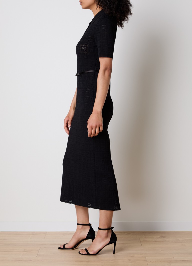 Givenchy midi dress with jacquard logo print and belt