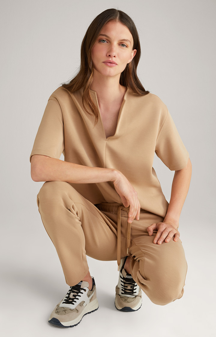 Soft Scuba-Sweat-Joggpants in Beige