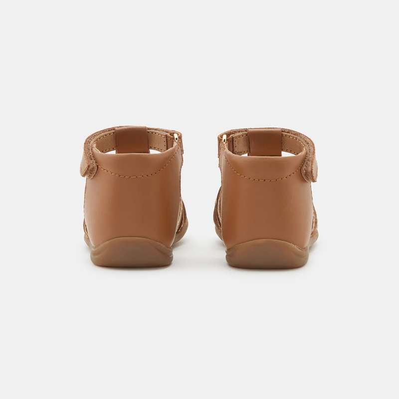 Sandales cuir premiers pas beige bébé fille
