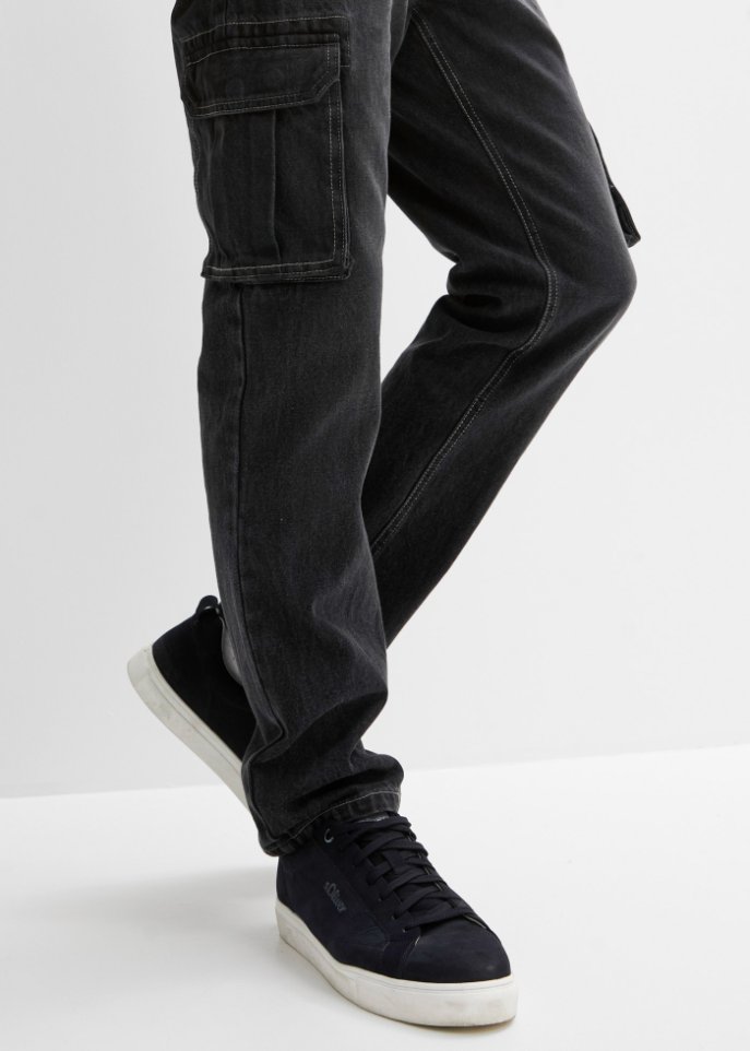Loose Fit Cargo-Jeans, Straight