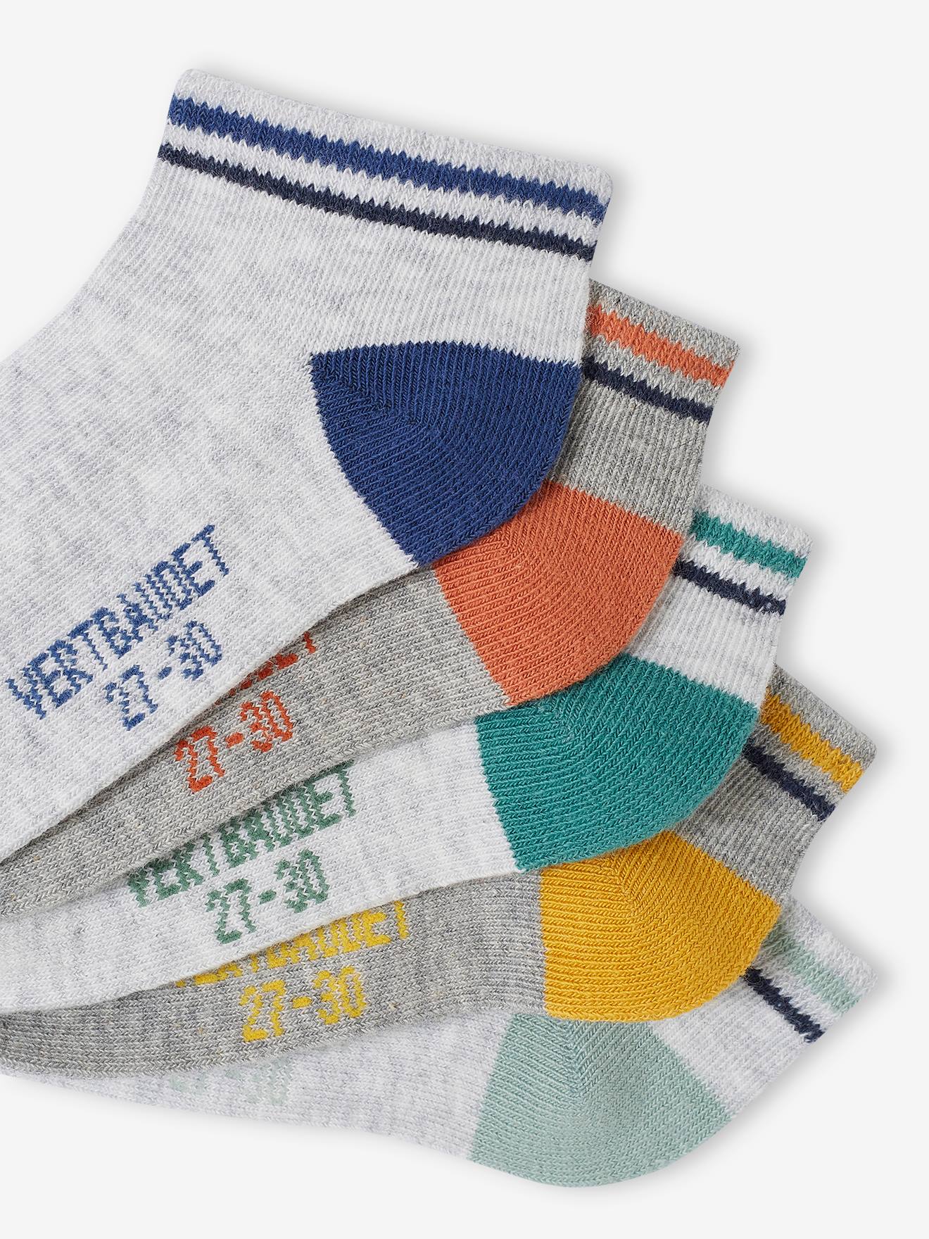 Vertbaudet 5er-Pack Jungen Kurzsocken BASICS - grau meliert