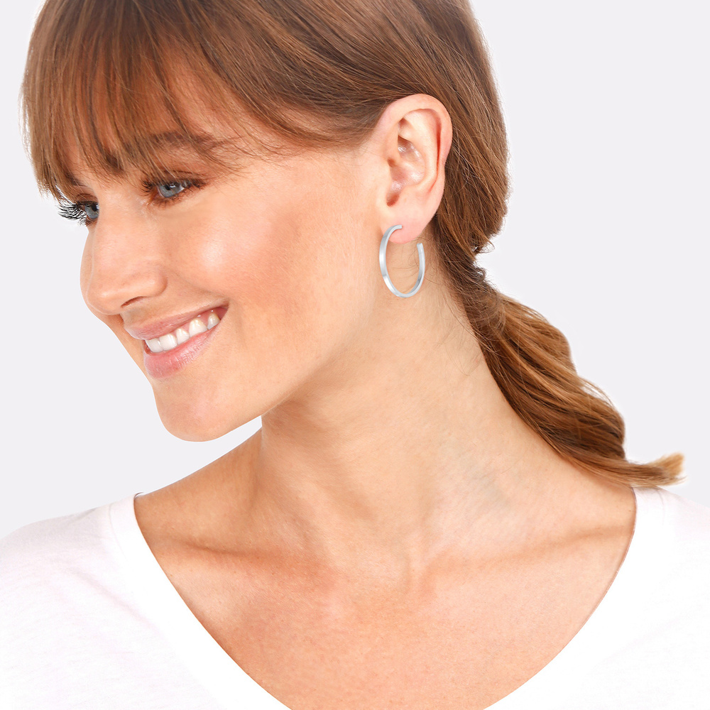 Elli Elli Boucles d'Oreilles Créoles pour femmes Basic Classique en argent sterling 92 Boucles d'oreilles