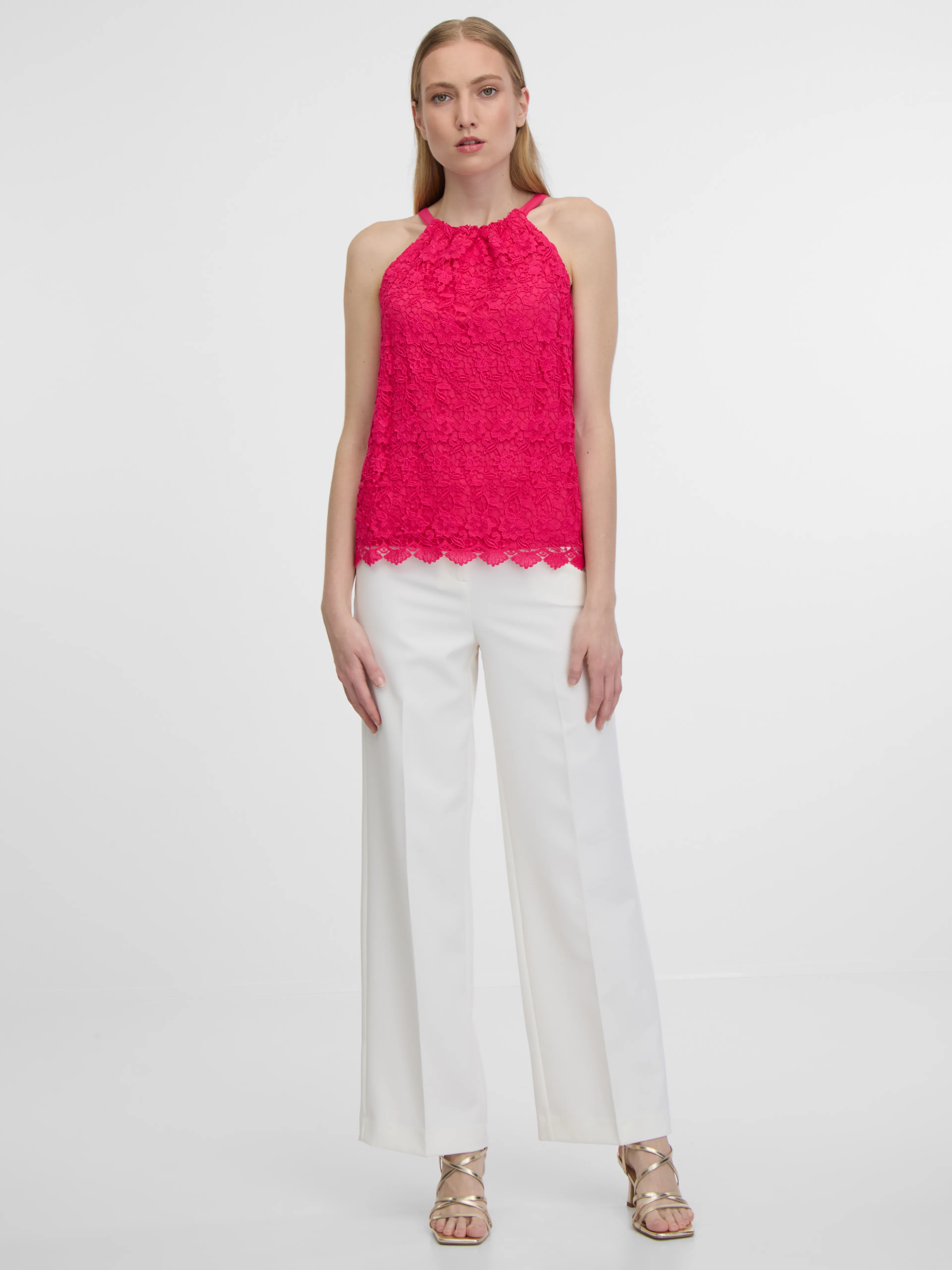 Dunkelrosa Damen-Spitzen-Tank-Top ORSAY