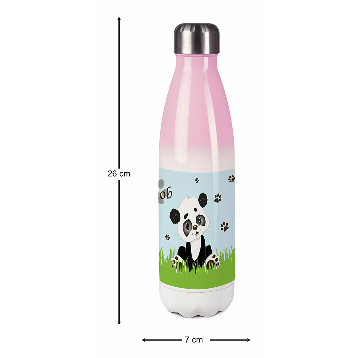 Edelstahl Kinder Thermoflasche / Trinkflasche bunt Panda Bär Spülmaschinenfest, Auslaufsicher, Bruchfest, Doppelwandig, Für Heißgetränke geeignet, Mit Deckel, Isoliert
