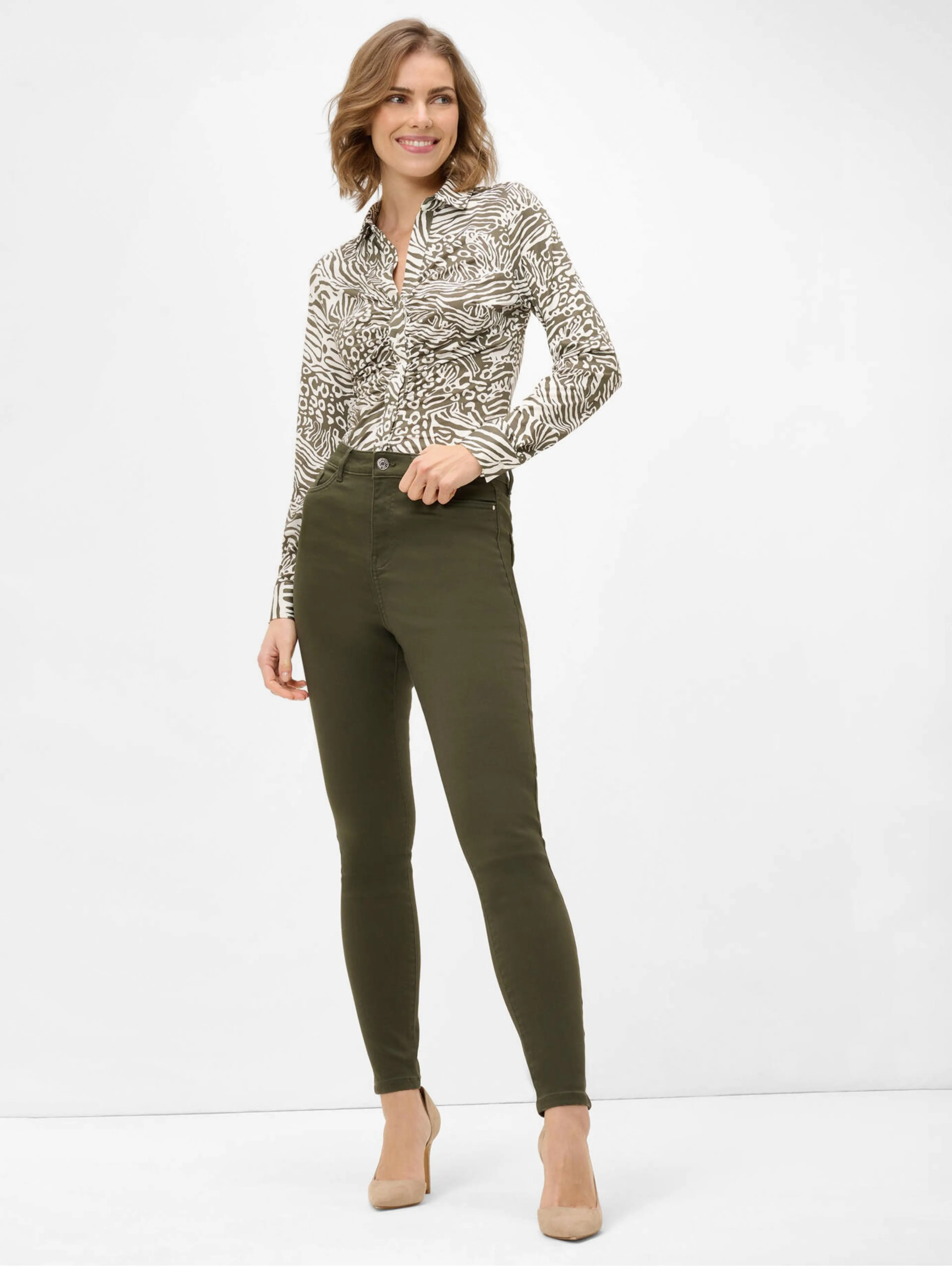 Khakifarbene Hose Skinny Fit ORSAY
