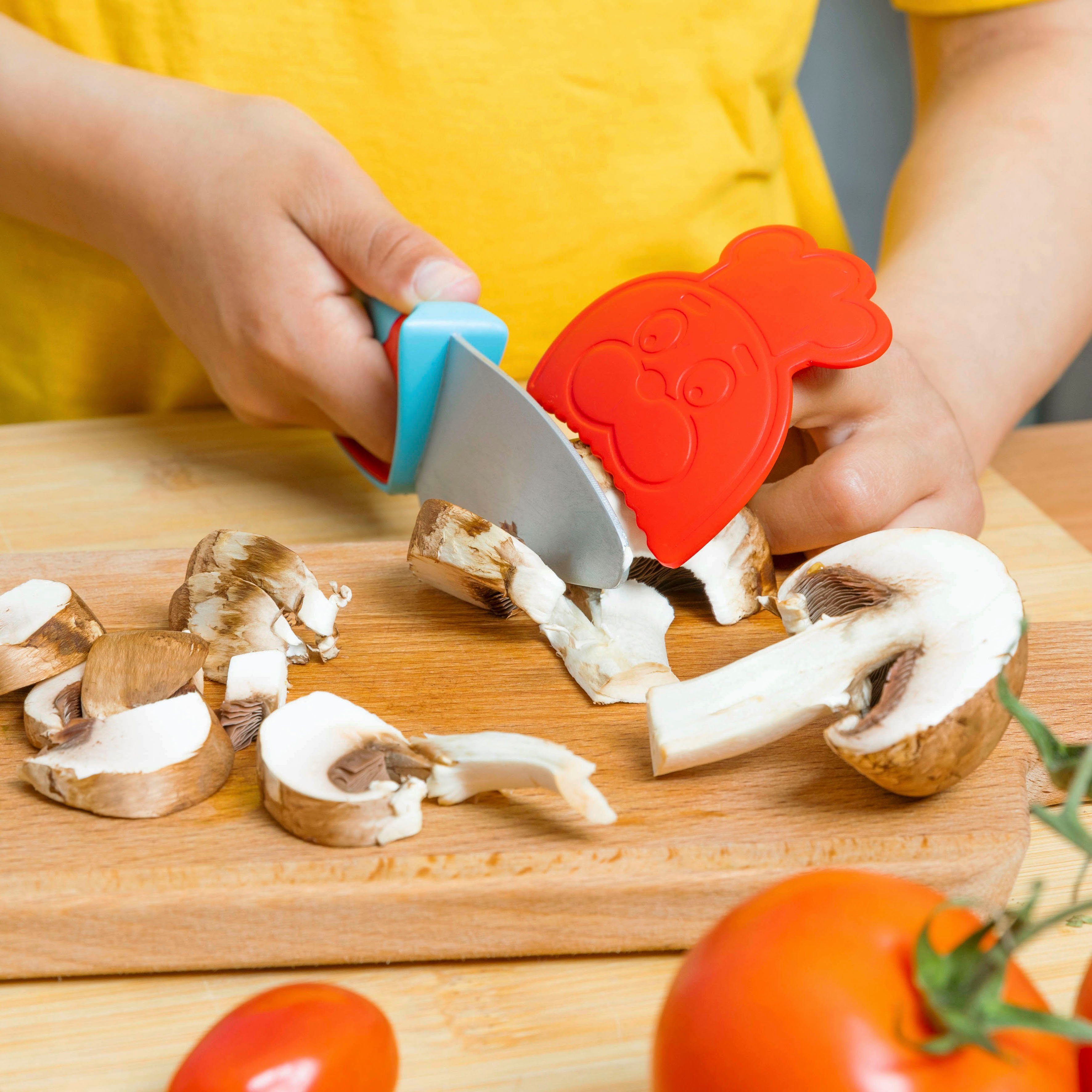 Chefclub Kinderkochmesser Messer für Kinder, blau/rot