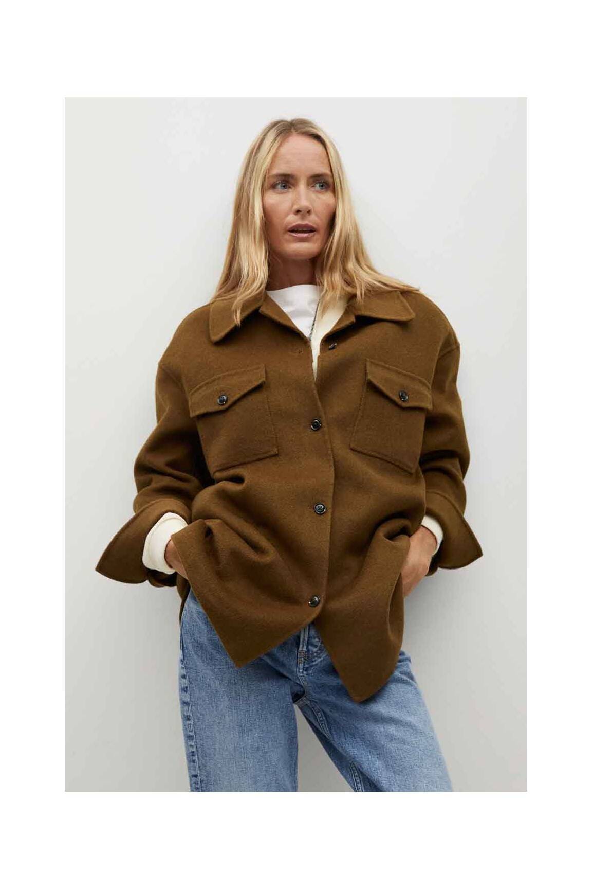 Mango Manteaux Longs Femme couleur marron