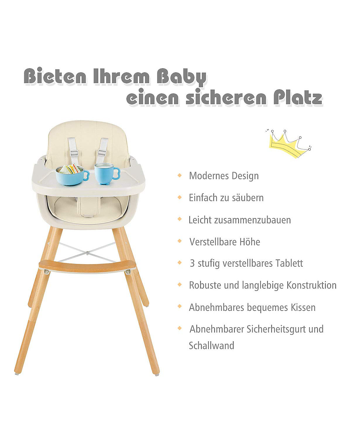 Hochstuhl Kombihochstuhl mit Esstischchen einstellbar