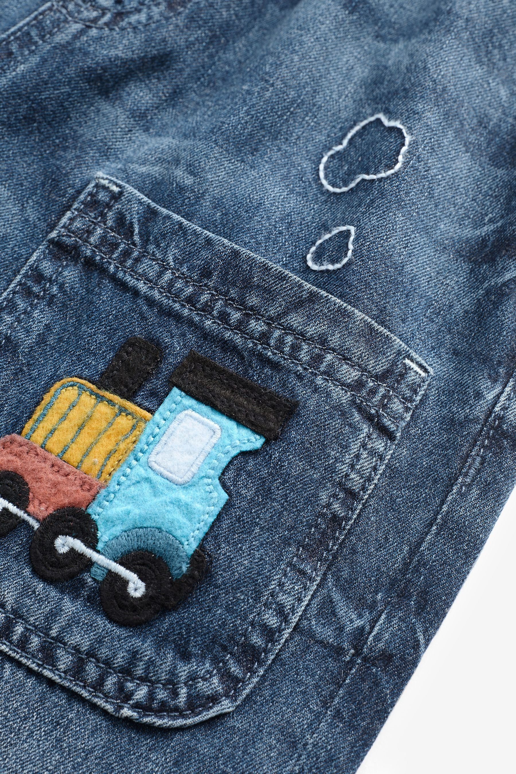 Next Schlupfjeans Schlupfjeans mit Zug-Motiv (1-tlg)