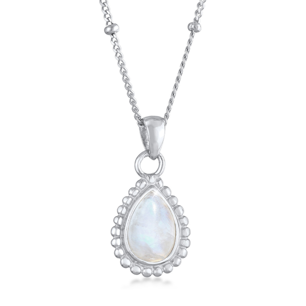 Elli Elli Collier Pendentif femme goutte avec pierre de lune en argent sterling 925 collier