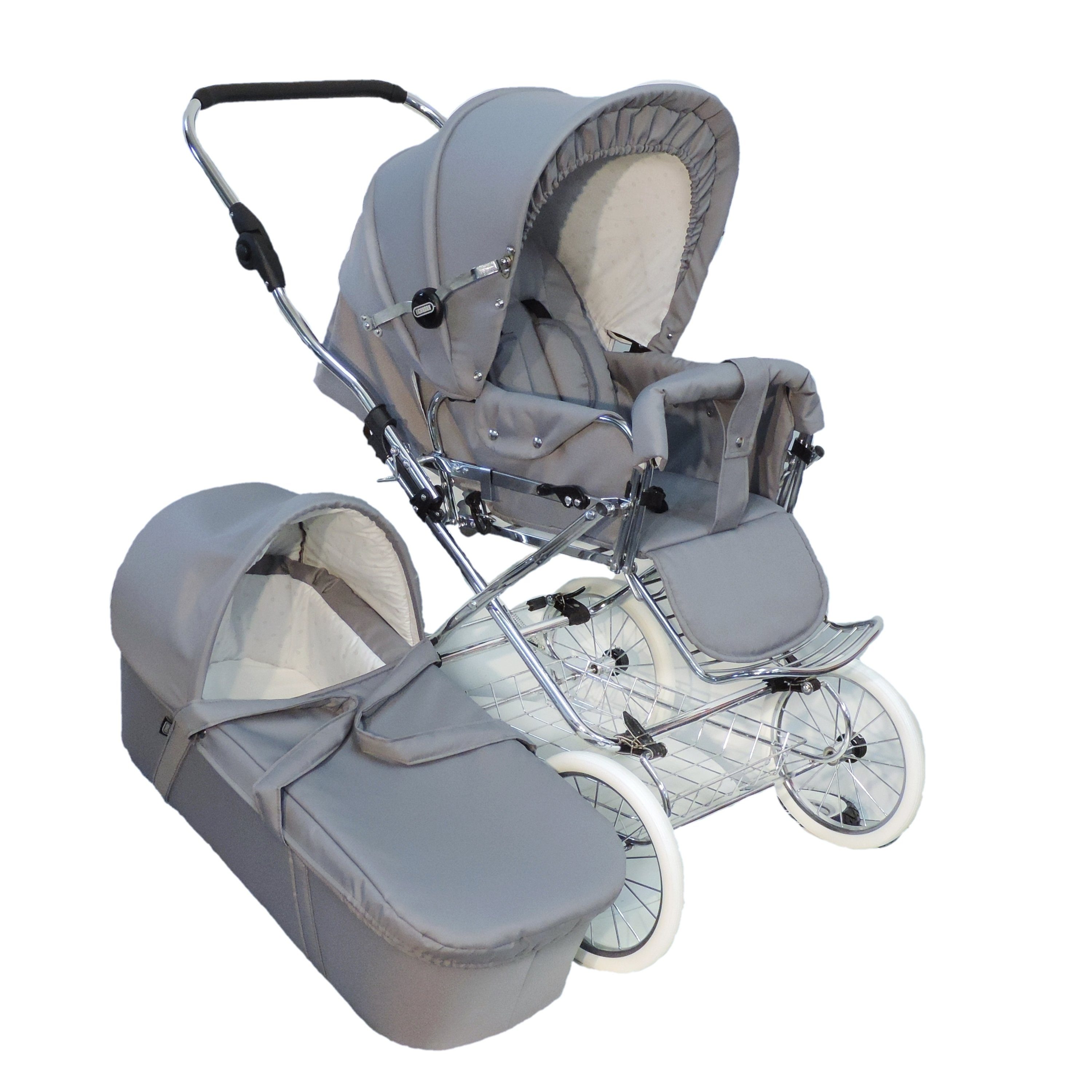 Eichhorn Kinderwagen Kombi-Kinderwagen Designer, mit EVA-Vollmaterial-Rädern, umbaubar zum Sportwagen - made in EU